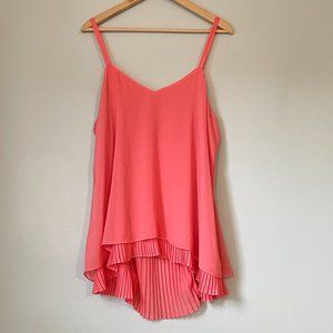 Coral White House Black Market Gelato Accordion Pleat Camisole Top, NWT